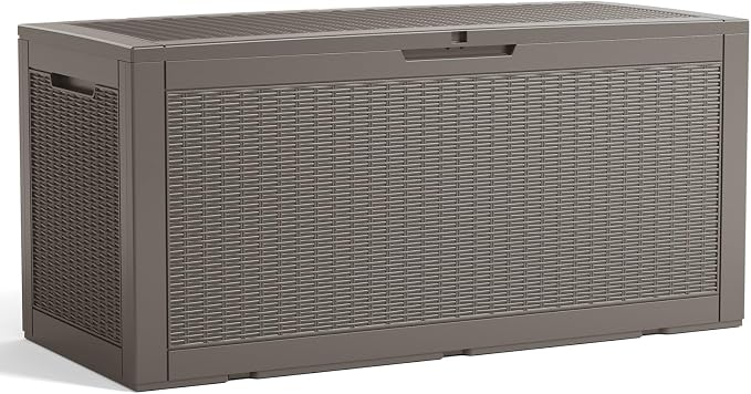 125 Gallon Outdoor Storage Box, Large Waterproof UV Resistant Deck Box by ASKPASS