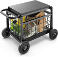 Garden Cart with Seat, 3-in-1 Rolling Seat with Wheels by FlinterOfficial