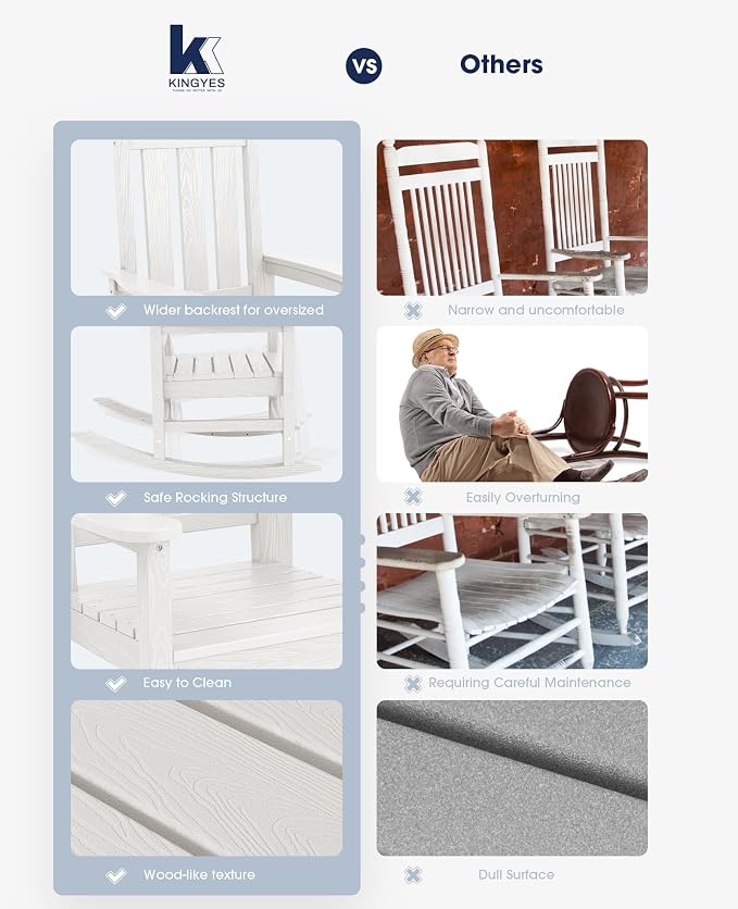 Oversized Outdoor Rocking Chair, HDPE Patio Rockers - Image 7
