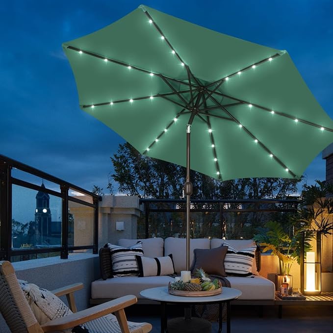 9 ft Solar Umbrella, Patio Umbrella - Image 7