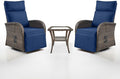 Dual-Adjust Swivel Outdoor Recliner Chair Set of 3 by Belord