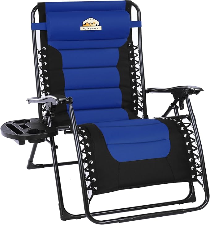 Colegence Oversized Padded Zero Gravity Chair, 400 lb, 0-170° locking recline by ColegenceOutdoor
