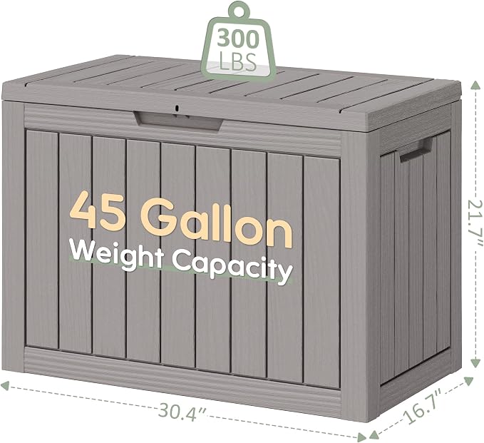 45 Gallon Outdoor Storage Box, All-Weather Deck Box - Image 2