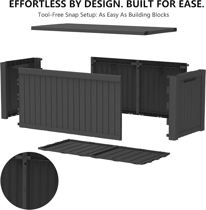 Outdoor Storage Box, 200 Gallon Waterproof Deck Box, Premium Hydraulic Cushion - Image 8