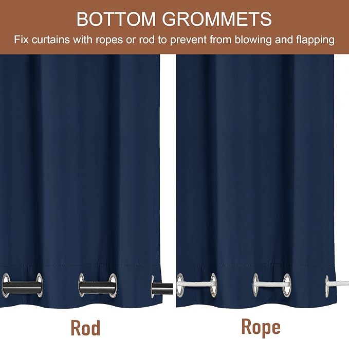 RYB HOME 2 Panels Outdoor Curtains - Image 3