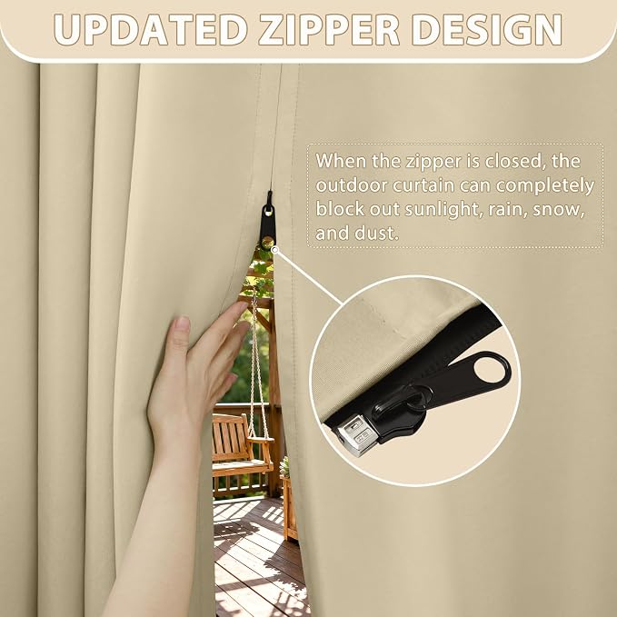 HDCAXKJ Waterproof Outdoor Curtains - Image 2