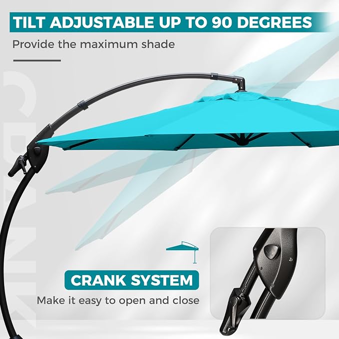 Grand patio 12FT Sunbrella Cantilever Round Umbrella - Image 5