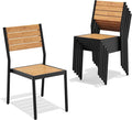 Pellebant Stackable Outdoor Patio Dining Chairs Set of 6 | Aluminum Armless by Pellebant