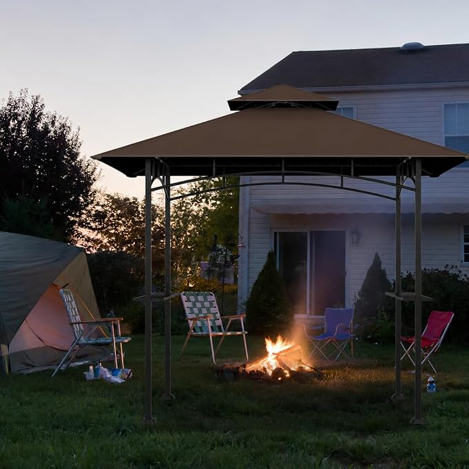 5x8Ft Grill Gazebo Replacement Top, Water-Resistant Fabric, BBQ Gazebo Cover - Image 7