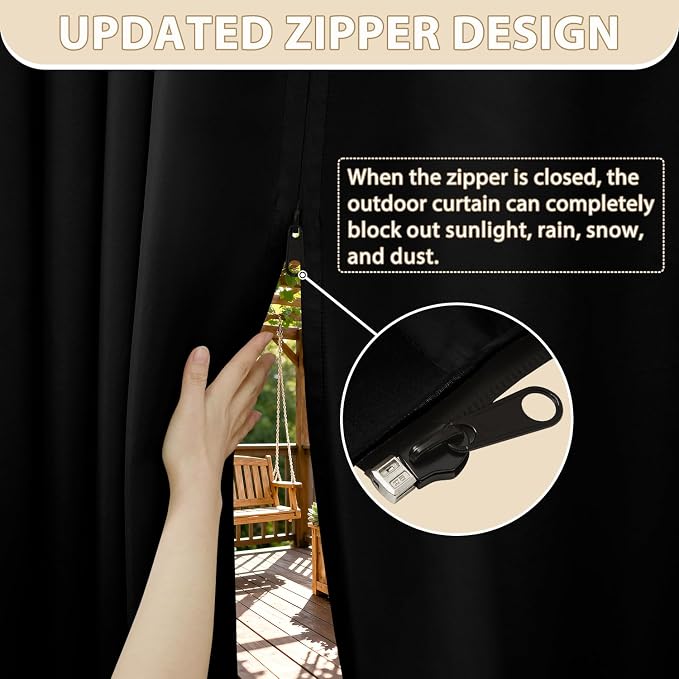 HDCAXKJ Waterproof Outdoor Curtains - Image 2