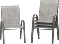 Amopatio Patio Chairs Set of 4, Outdoor Stackable Dining Chairs by Amopatio