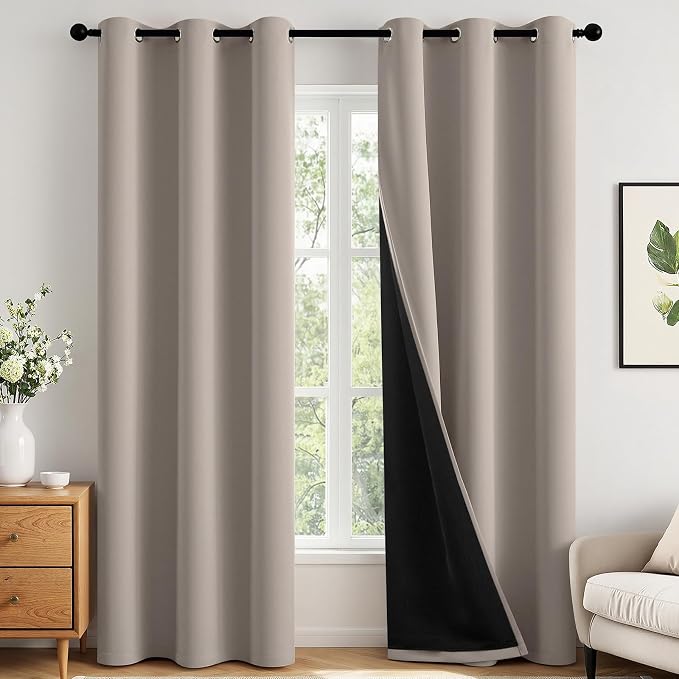 MIULEE Natural 100% Blackout Curtains by MIULEE