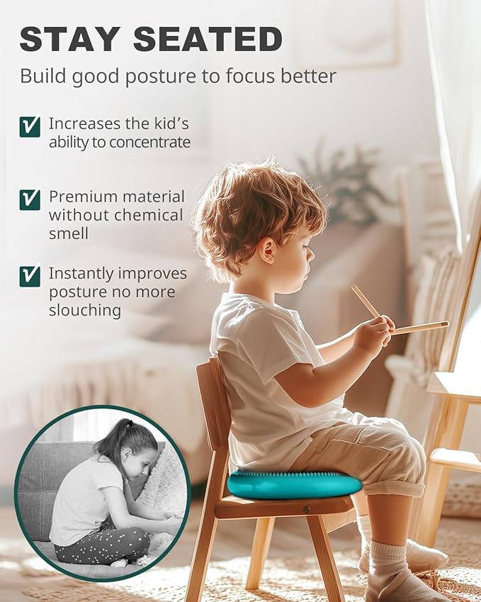 Trideer Wobble Cushion Core Balance Disc, Flexible Seating for Classroom Elementary, Wiggle Seat for Sensory Kids, Balance Pad with Inflation Pump