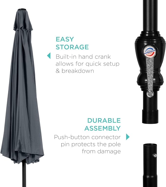 Best Choice Products 10ft Outdoor Patio Umbrella, Outdoor Table Umbrella - Image 6