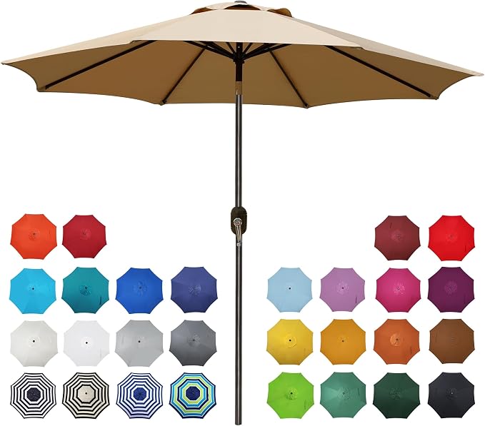 9' Outdoor Patio Umbrella, Outdoor Table Umbrella, Yard Umbrella, Market by Blissun