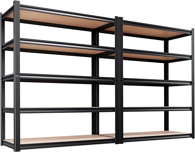 78''H Storage Shelves, Wood Garage Shelving, Adjustable Heavy Duty Shelving Unit by KORVENA