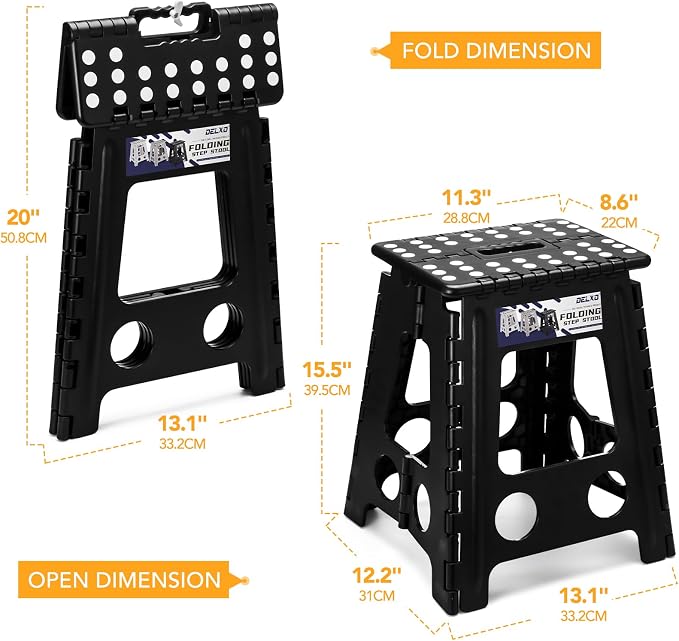 Delxo 16 Inch Folding Step Stool, Foldable Step Stool - Image 6