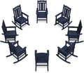 Oversized Outdoor Rocking Chairs Set of 8, 380lbs Heavy-Duty Large Patio Rocker by CIOKEA