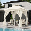 8'x8' Outdoor Gazebo, Metal Frame Heavy Duty Patio Canopy Tent Shelter by LAUSAINTHOME