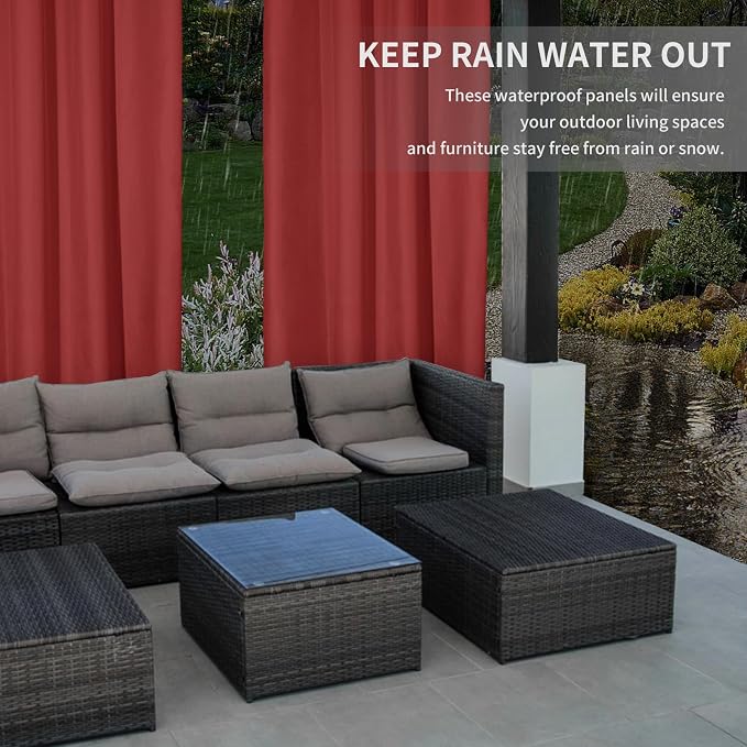 Easy-Going 100% Waterproof Outdoor Curtains 54x96 inch, Gazebo and Pergola 2 - Image 4