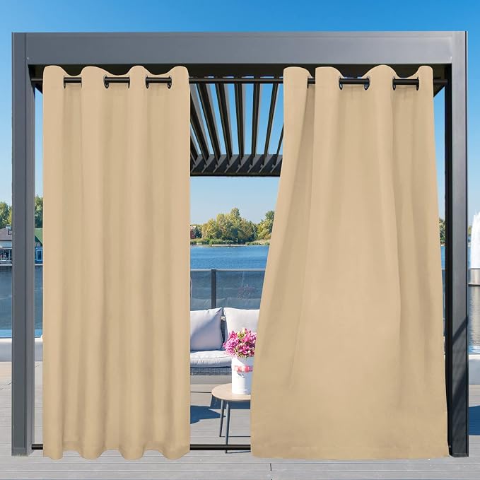 Easy-Going Outdoor Curtains for Patio 1 Panel, 54x72 inch, Weatherproof Privacy - Image 3