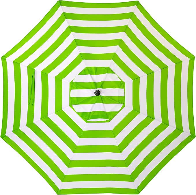 Sunnyglade 9' Patio Umbrella Outdoor Table Umbrella 8 Ribs Green and White | - Image 7
