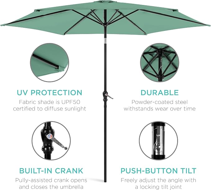 Best Choice Products 10ft Outdoor Patio Umbrella, Outdoor Table Umbrella - Image 5