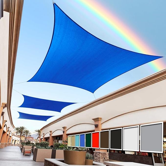 Royal Shade 12' x 21' Custom Size Blue Rectangle Sunshade Sail by RoyalShade