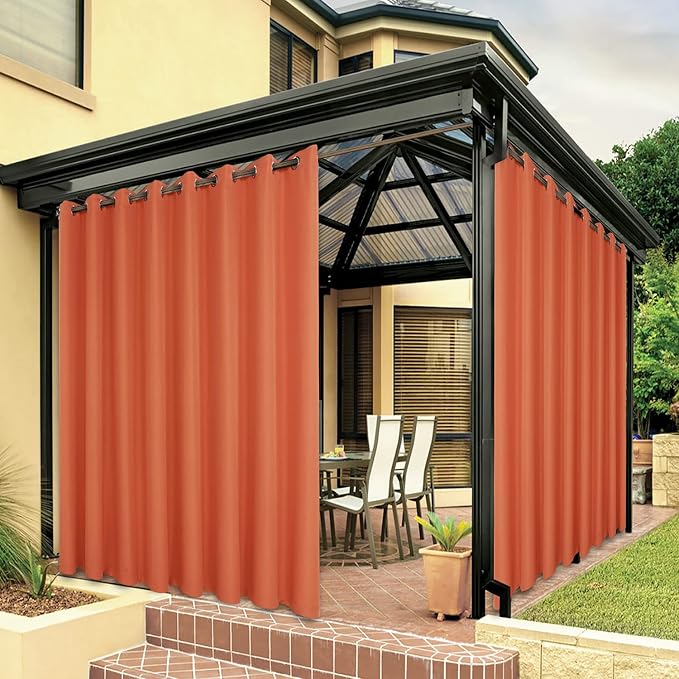 BONZER Outdoor Curtains for Patio Waterproof Thick Privacy | Wide Grommet Light by Bonzer