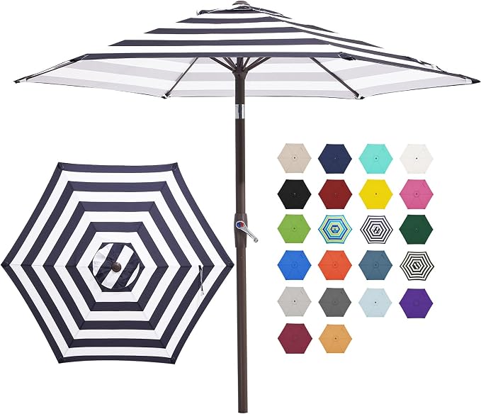 JEAREY 7.5 ft Outdoor Patio Umbrella, Table Umbrella, Tilt & Crank lift by JEAREYOutdoorsCollection