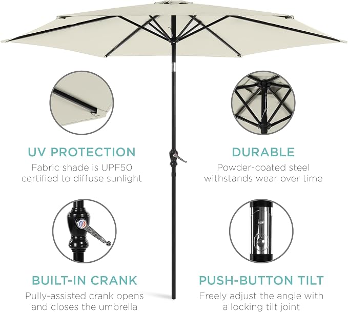 Best Choice Products 10ft Outdoor Patio Umbrella, Outdoor Table Umbrella - Image 5