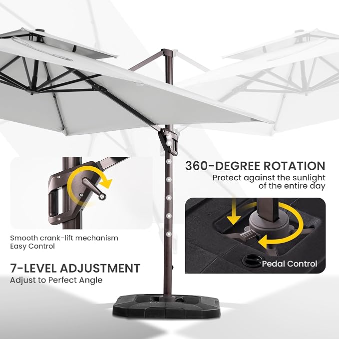 10x10 FT Outdoor Cantilever Patio Umbrella - Image 3