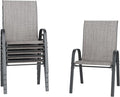 Amopatio Patio Chairs Set of 6, Outdoor Stackable Dining Chairs by Amopatio