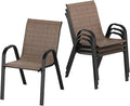 Stackable Outdoor Dining Chairs Set of 4, Textilene Patio Chairs by Soohowfurniture