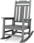 SERWALL Outdoor Rocking Chair, HDPE Rocking Chair Outdoor, Unique Gray by SERWALL
