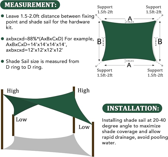 Shade&Beyond 15'x30' Sun Shade Sail Canopy Rectangle, UV Block Breathable - Image 6