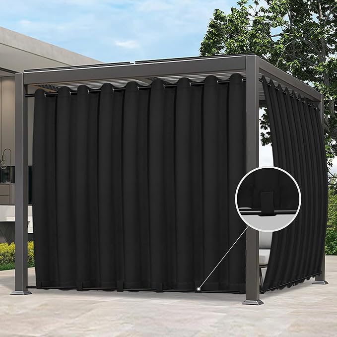 Easy-Going Outdoor Curtains for Patio 1 Panel, 150x96 inch, Weatherproof by Easy-Going