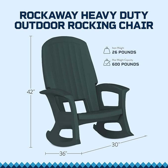 Rockaway Heavy Duty All Weather Patio or Deck Rocking Chair, and Patio - Image 3
