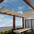 Windscreen4less 4' x 12' Retractable Sun Shade Canopy Cover Sliding Wave Shade by Windscreen4less