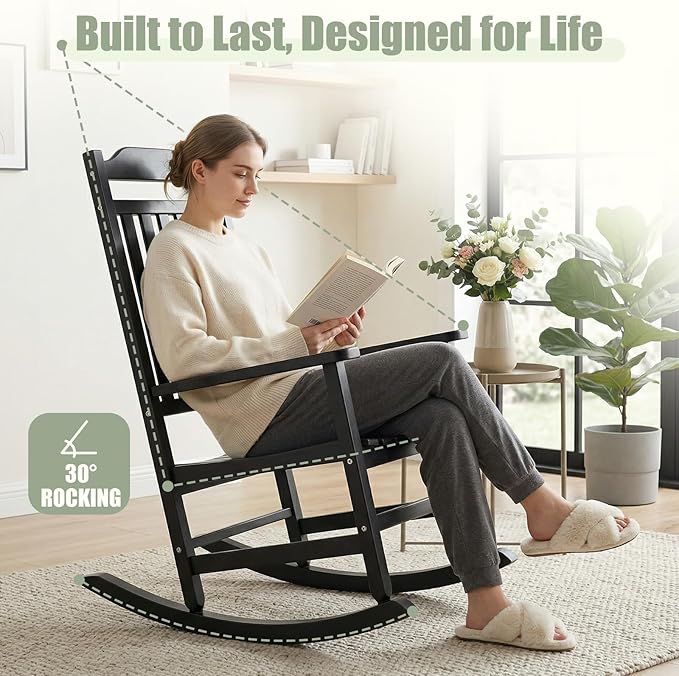 EFU Outdoor Rocking Chairs Set of 2, All Weather Rocking Chair | Sturdy & - Image 5