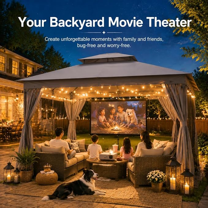 12'x12' Outdoor Gazebo, Metal Frame Heavy Duty Patio Canopy Tent Shelter - Image 2