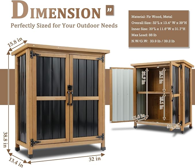 PetsCosset Small Weatherproof Outdoor Storage Cabinet - Image 2