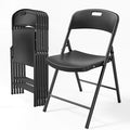 Bonnlo 6-Pack Black Plastic Folding Chairs, Portable Seat by Bonnlo