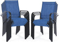 Patio Chairs Set of 8, Stackable Outdoor Dining Chairs, All Weather Breathable by WENTUM