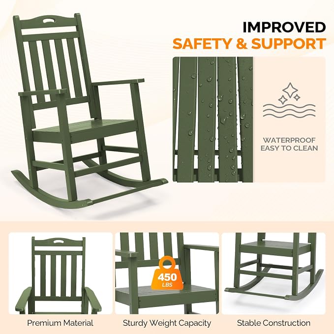 VINGLI Outdoor Rocking Chair - Image 4