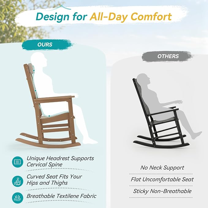 Outdoor Rocking Chair Set of 2 - Image 3