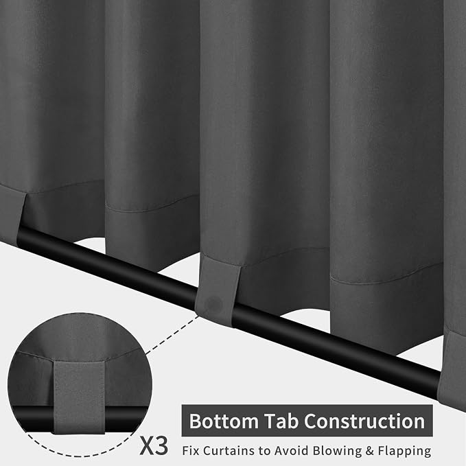 Easy-Going Outdoor Patio Curtains 2 Panels, 54x108 inch, Porch and Pergola - Image 3