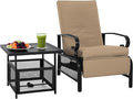 Incbruce 2 Pieces Outdoor Lounge Recliner Set, Adjustable Metal Recliner Sofa by Incbruce