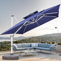 Cantilever Patio Umbrella with Cross Base and Cover Included by MojiaOutdoorFurniture