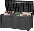 Outdoor Storage Box 150 Gal Waterproof Deck Box Lockable Black | Heavy-duty by MAIUSCOLI